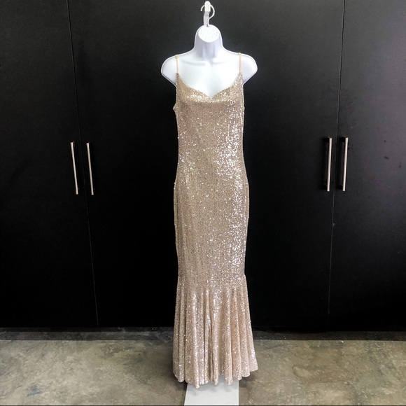 Dresses & Skirts - Champagne Sequin Maxi Dress